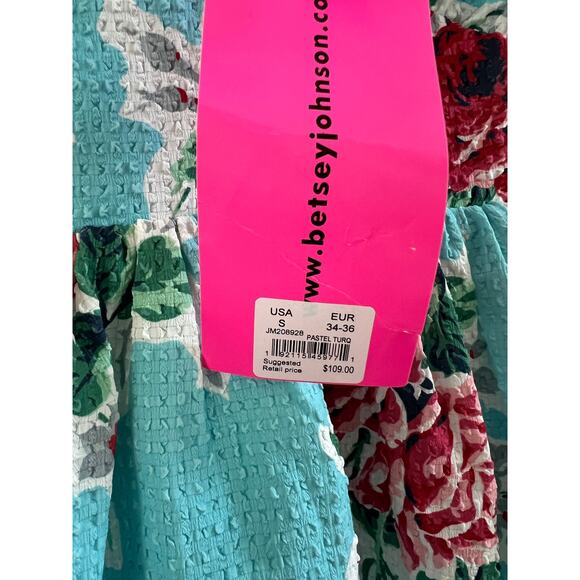 Betsey Johnson Turquoise and Red Floral Mini Dress - Picture 11 of 13